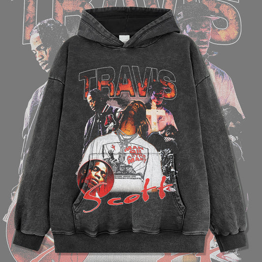 Marcas streetwear usa hip hop 2pac print wash hoodie hoodie hoodie