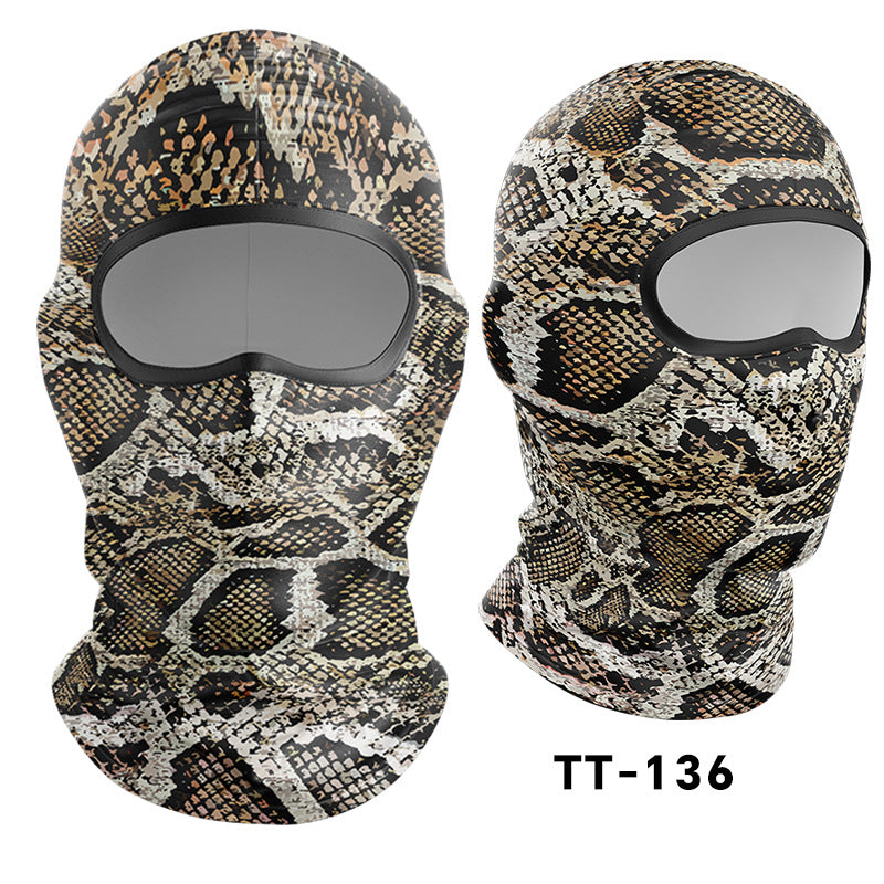 Cycling Windproof Hood Camouflage Python Ice Silk Mask Sunscreen Windproof