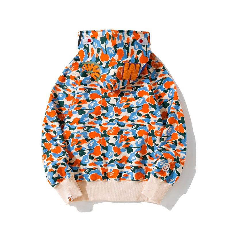 Ape Hoodie Indonesia City Limited Camo Shark Hooded Cardigan Sweater Jacket