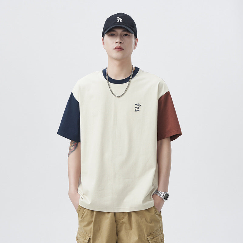Mens T-shirts Short Sleeves Summer Loose Vintage