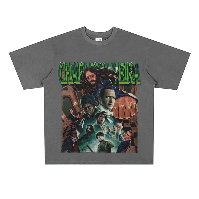 Film Star T Shirt Ace Agent Movie Short Sleeve Loose Retro American Print T-shirt