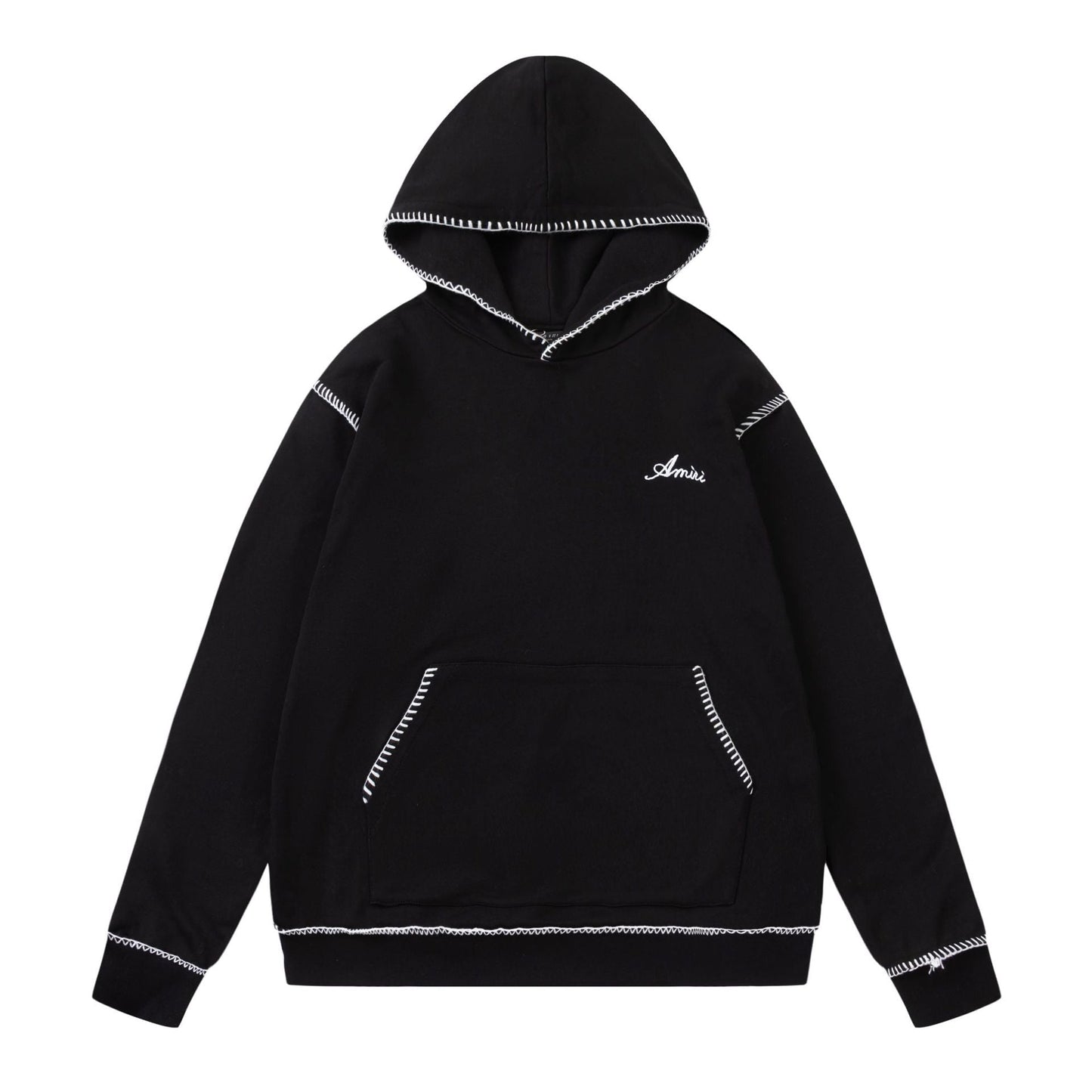 Amiri Hoodie autumn and winter new AMI embroidered line letter pattern hooded sweater