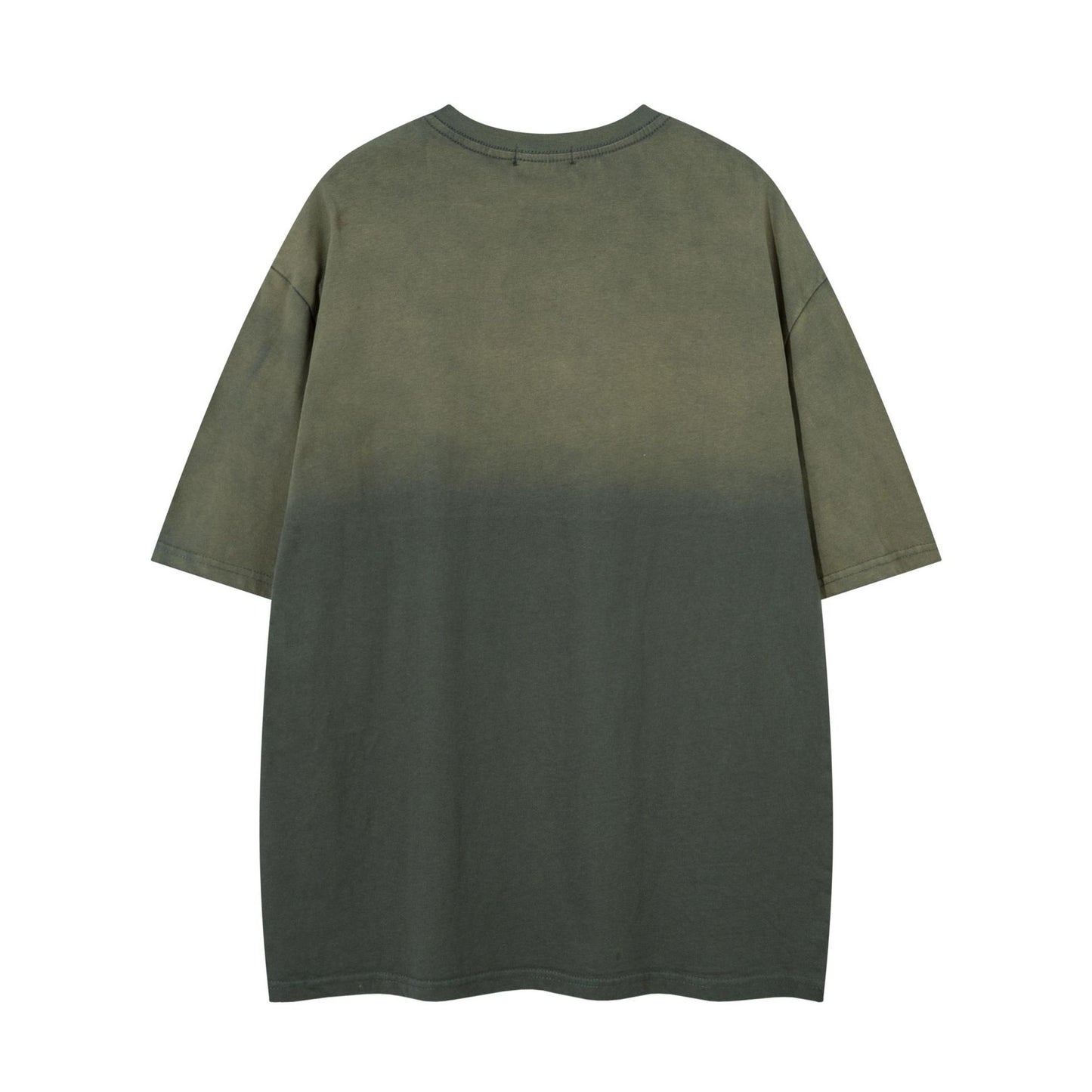 Hip Hop Clothing Summer Vintage Embroidery Washed Short Sleeve T-Shirt