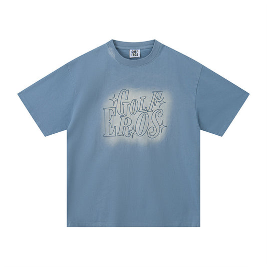 US drip outfits summer retro gradual change casual loose short sleeve T-Shirts