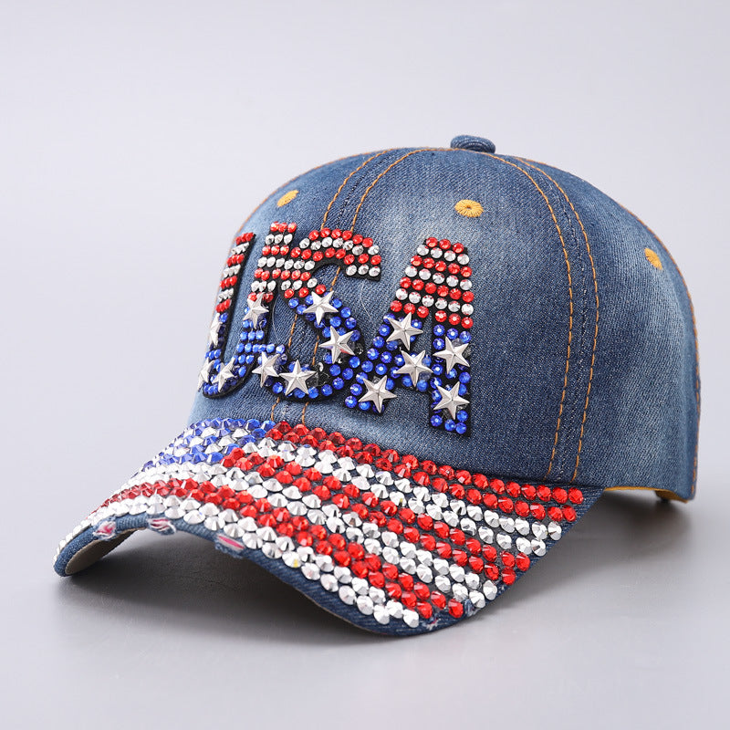 Vintage Usa Cap Pentagram Dot Diamond Cap