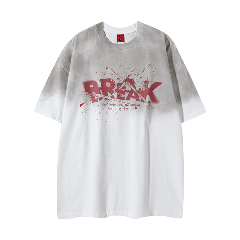 New York Hip Hop Style Summer Crew Neck Print Short Sleeve T-Shirt Loose Casual Top