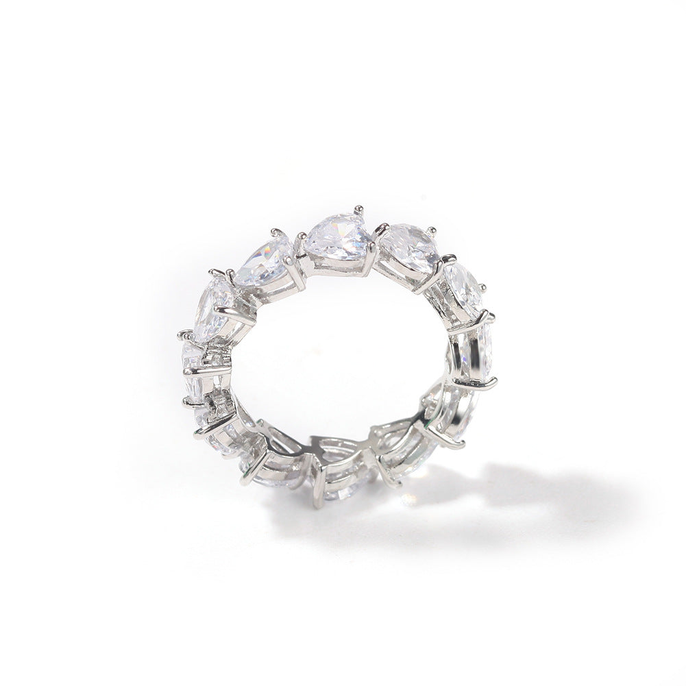 Rings Hip Hop Rings Men's Love Zircon Spectrum St. Valentine's