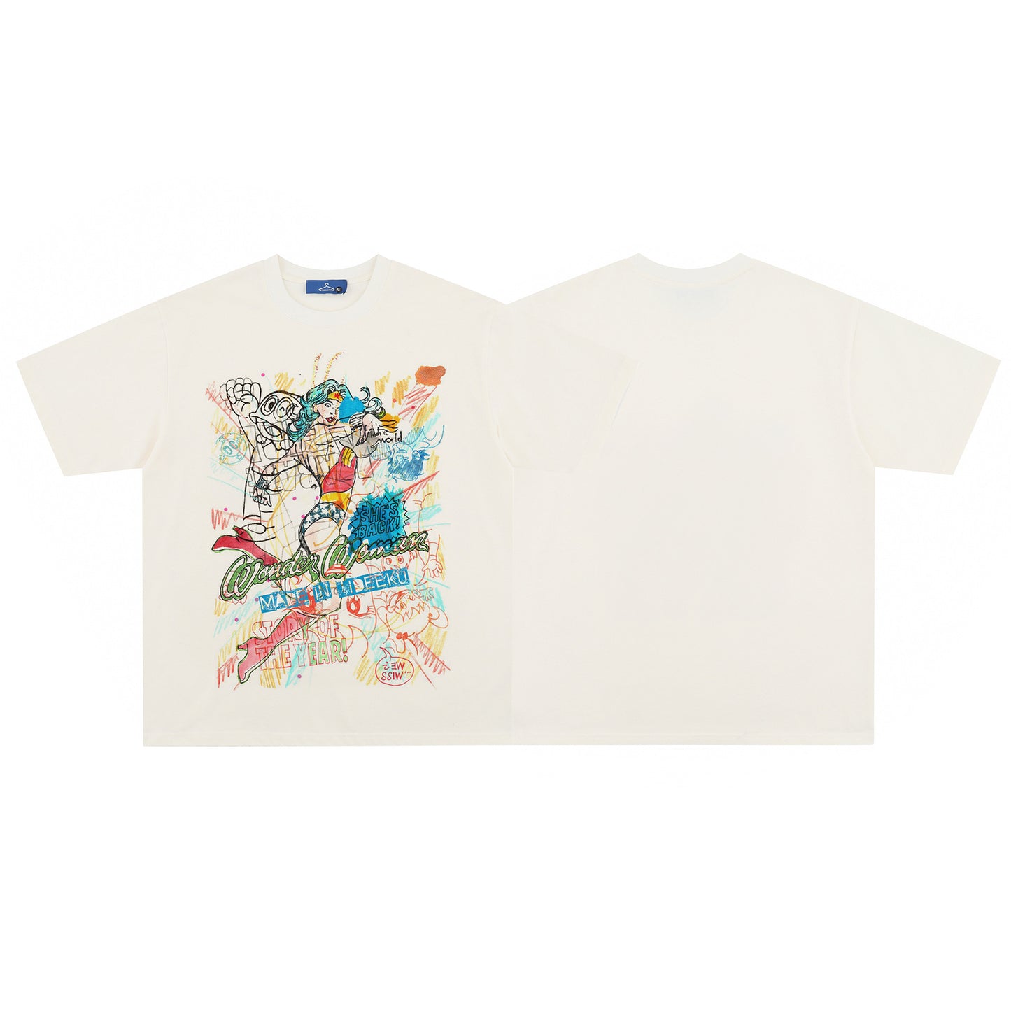 Vintage tarz t shirt oversize summer casual top