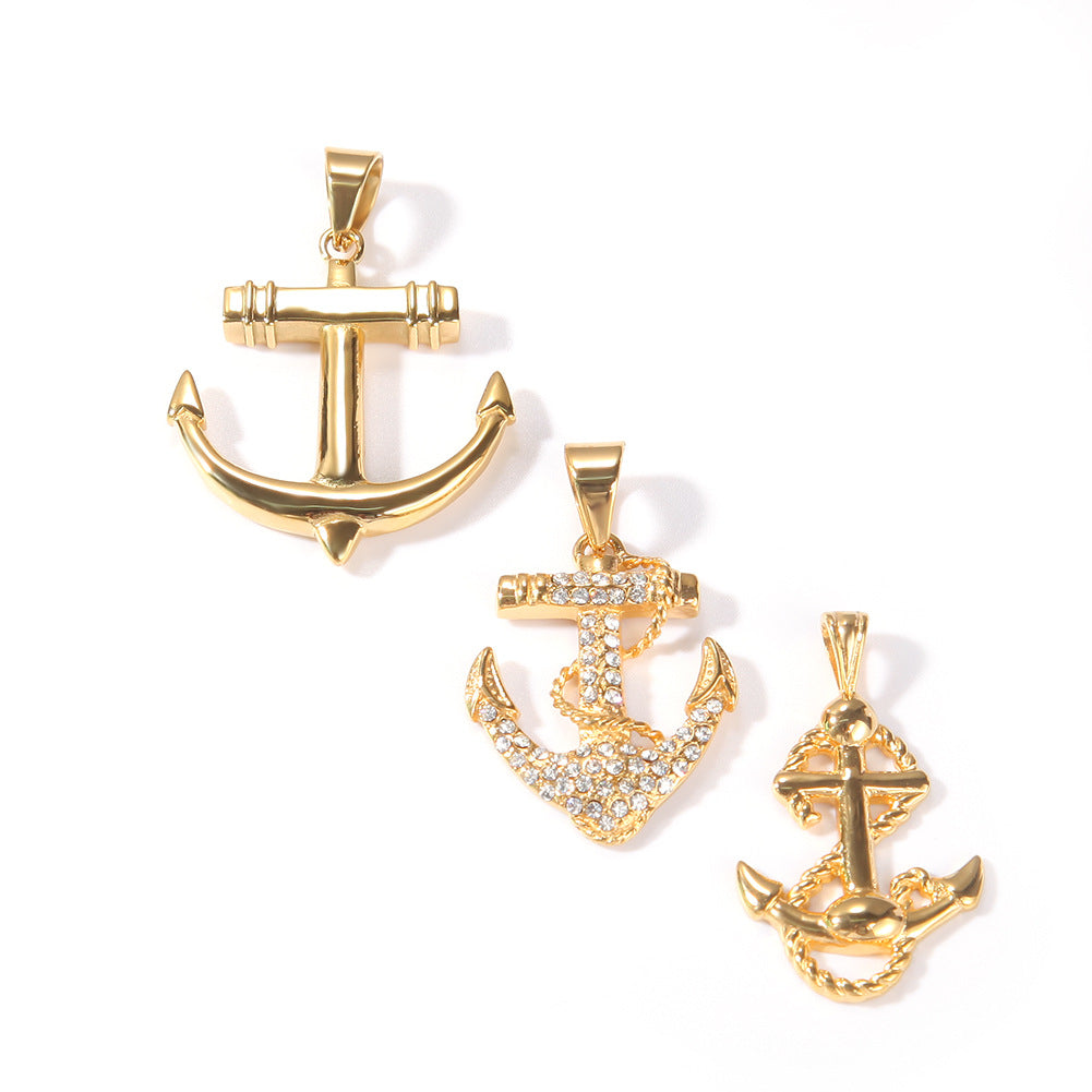 Jewelry Hip Hop Anchor Pendant Necklace rapper Crosses