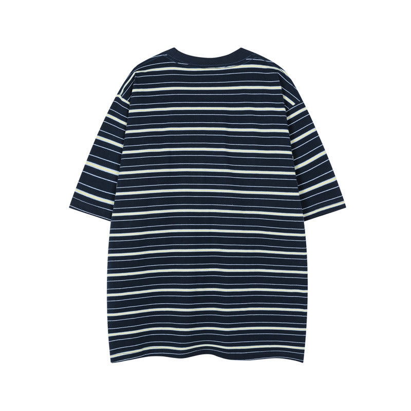 Hip Hop Shirts For Boys Crew Neck Striped Short Sleeve Shirt Casual Top