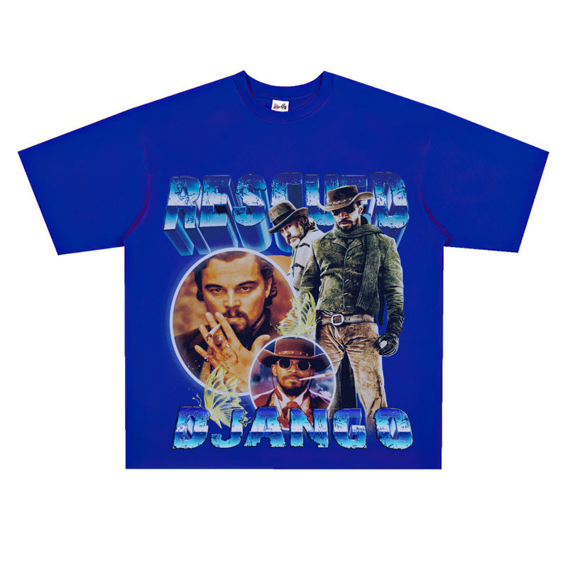 Film Star T Shirt Rescued Ginger Loose Retro Street American T-shirt Men and Women