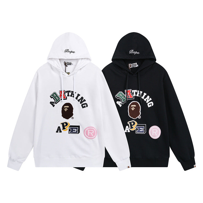Ape Hoodie Shark Head Sweater Colored Letter Print Fall/Winter Hooded Jacket