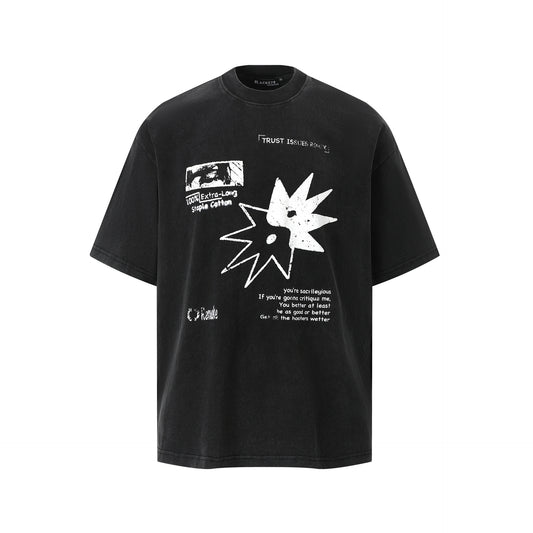 Hip Hop Clothing Summer Vintage Wash T-Shirt