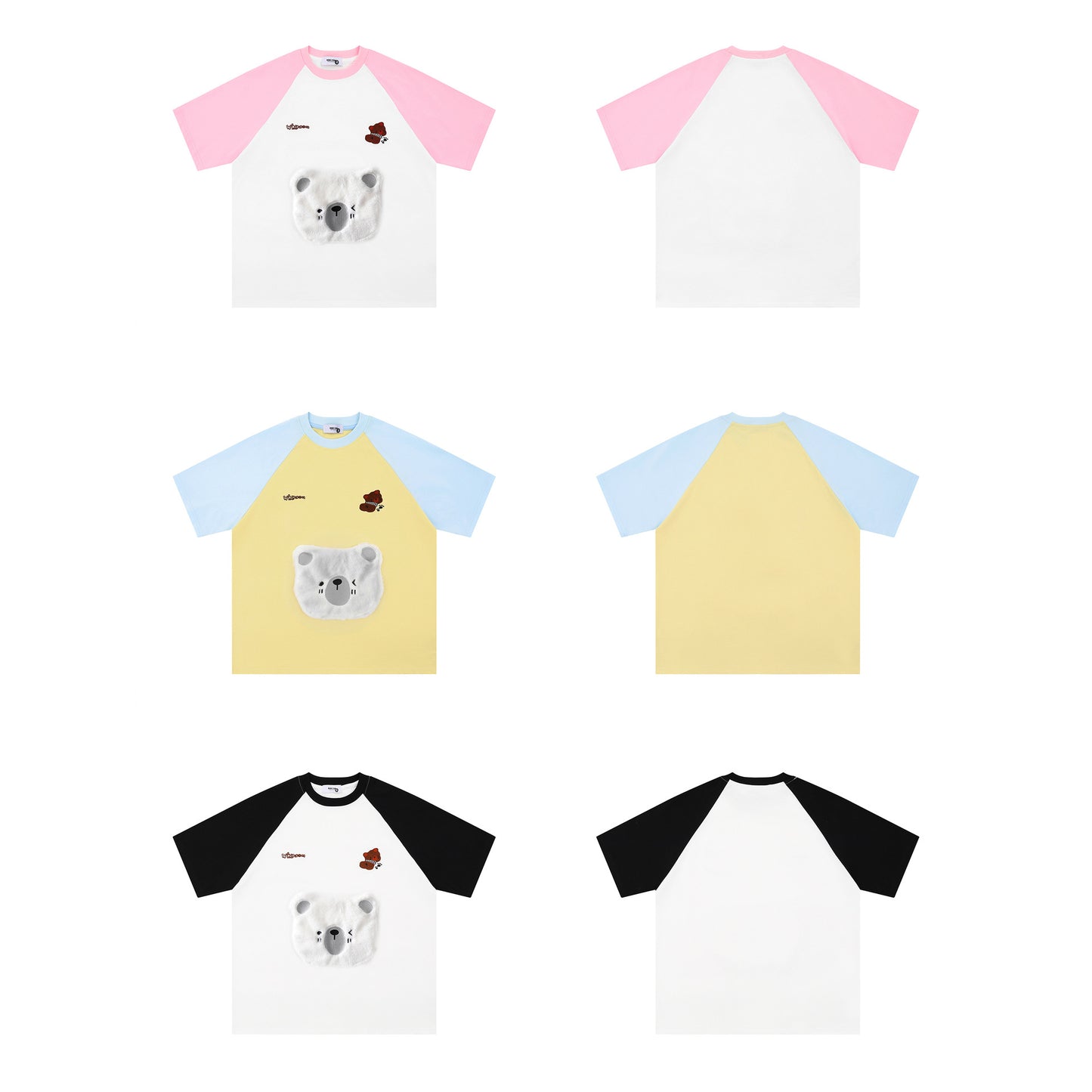 Camisetas Streetwear Summer Vintage Bear Print Casual Loose Short Sleeve T-Shirt