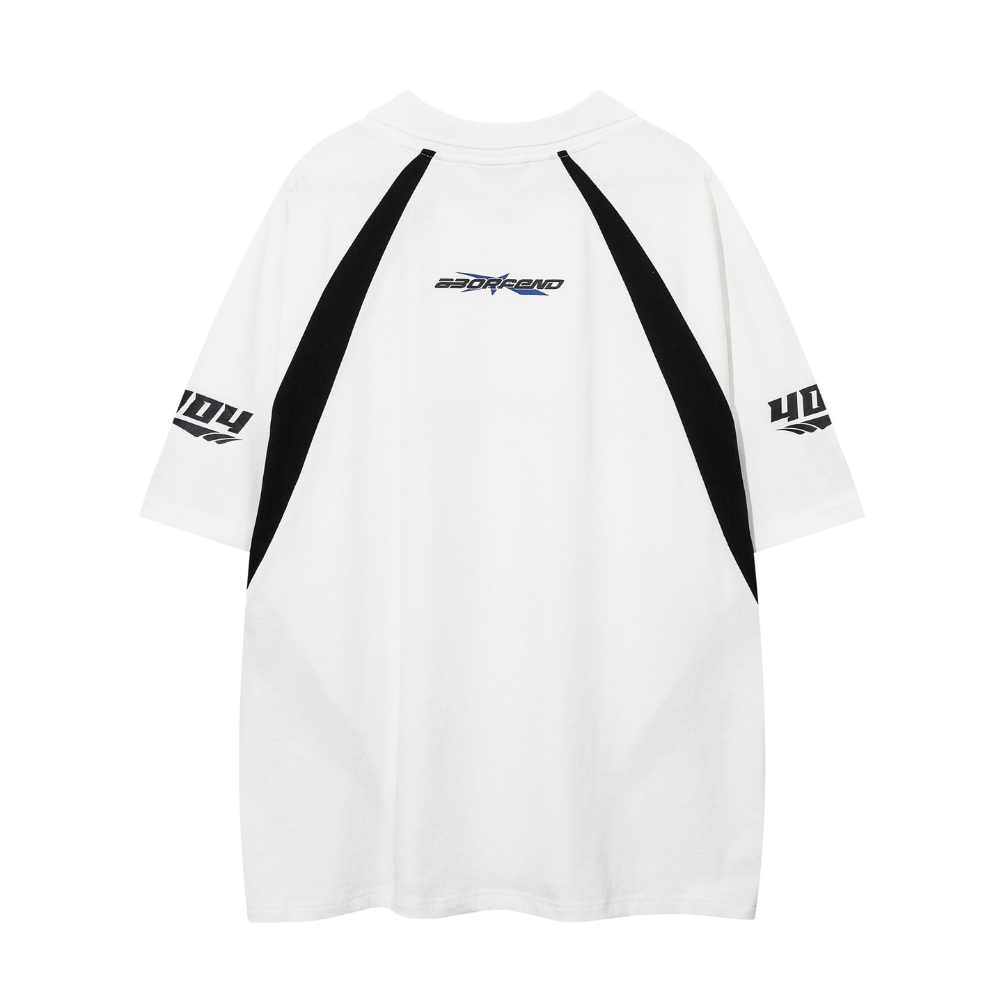 Racing oversized t shirt retro t-shirt print lapel