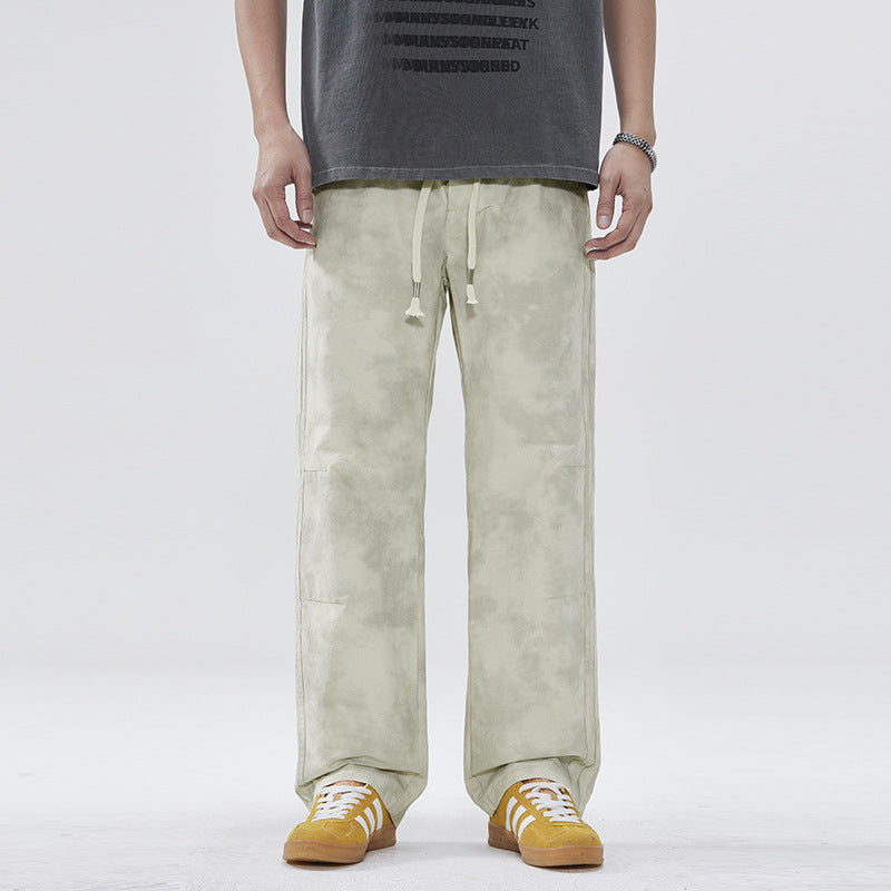 Men Casual Pants Spring Vintage Loose Straight Pants