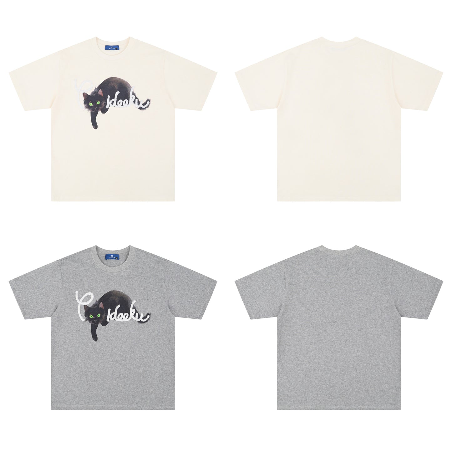 US drip outfits summer vintage pussy alphabet print casual loose short sleeve T-Shirts