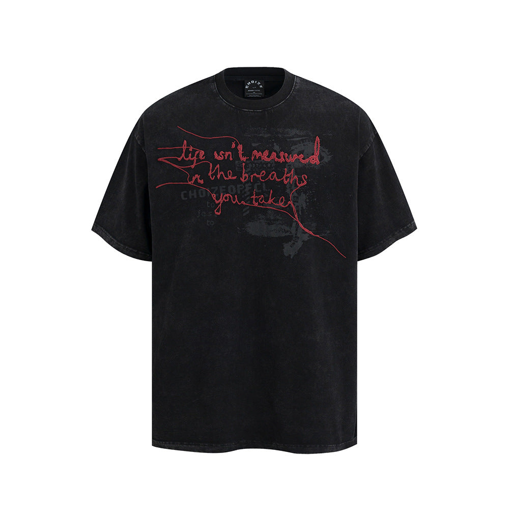 Nostalgia T Shirts Alphabet Graffiti Short Sleeve T-Shirt
