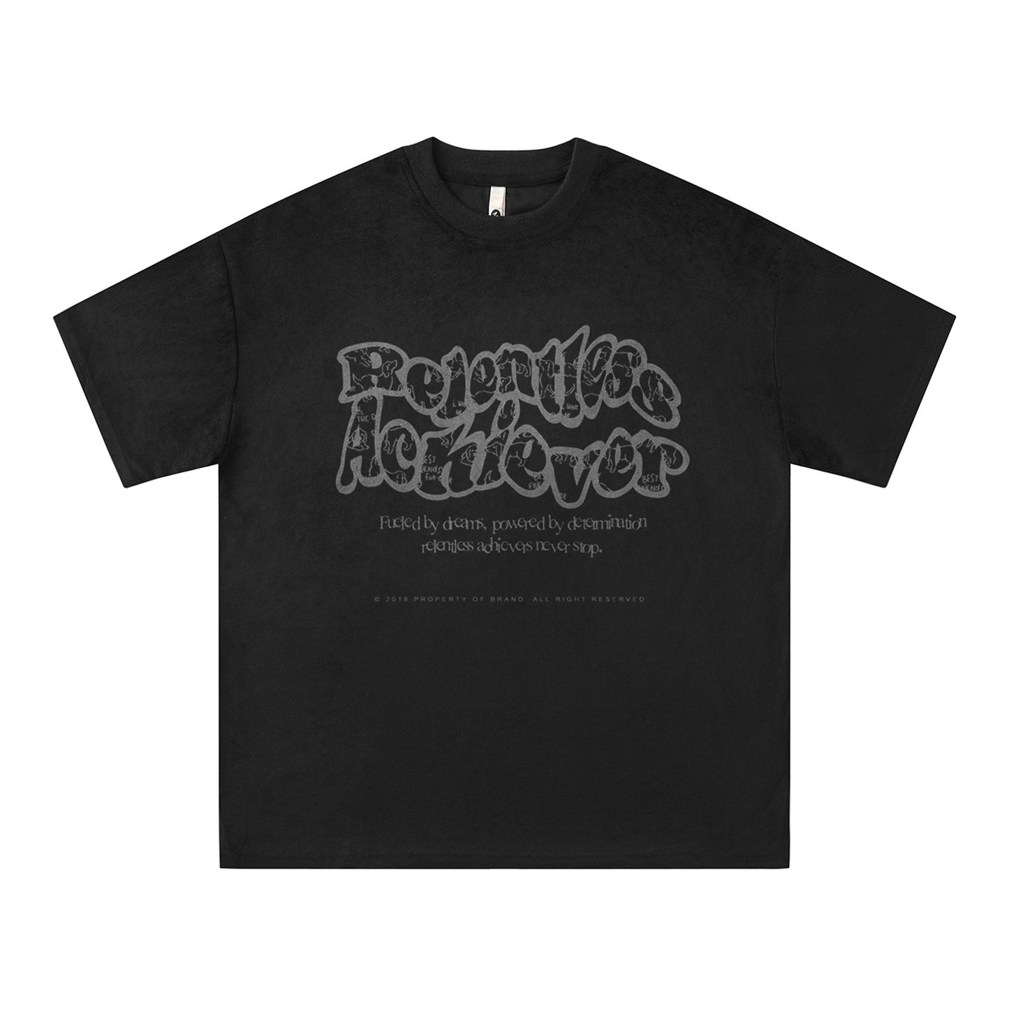 Distorted vintage alphabet print short-sleeved t-shirt summer loose top