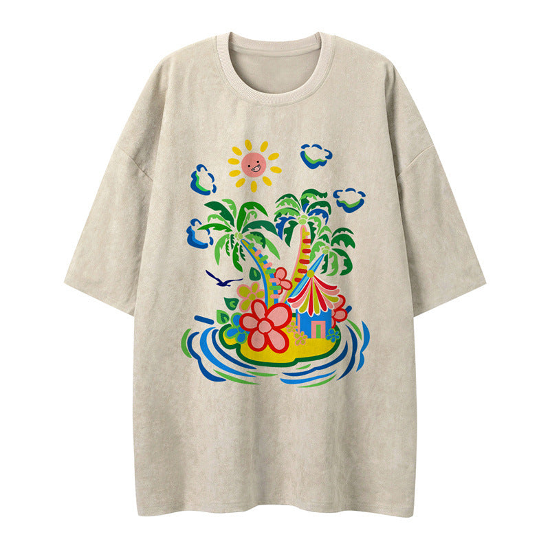 US drip outfits Summer Vintage Casual Loose Short Sleeve T-Shirts