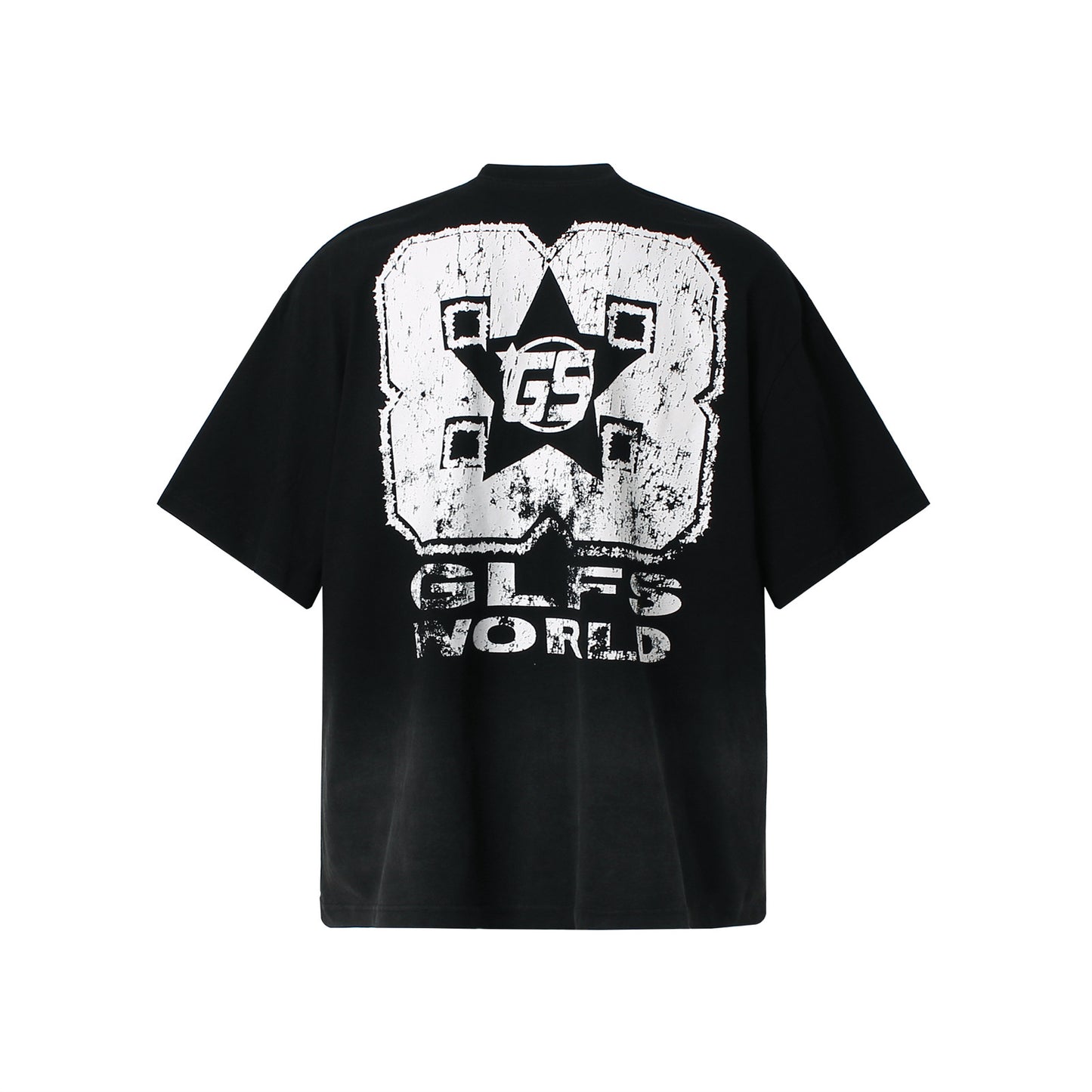Vintage tarz t shirt gradual change letter print short sleeve t-shirt