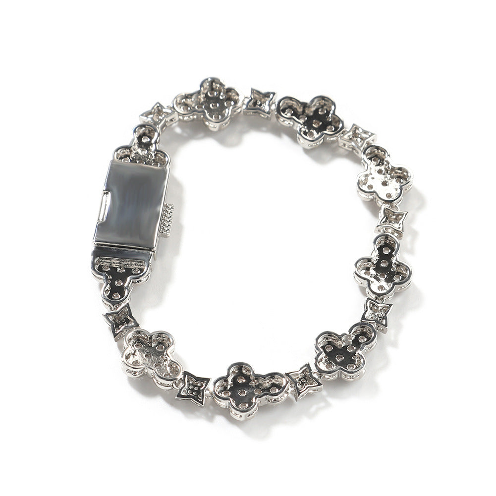Bracelet 10mm Cross Flower Bracelet Microset Zircon Jewelry Crosses Spectrum St. Valentine's