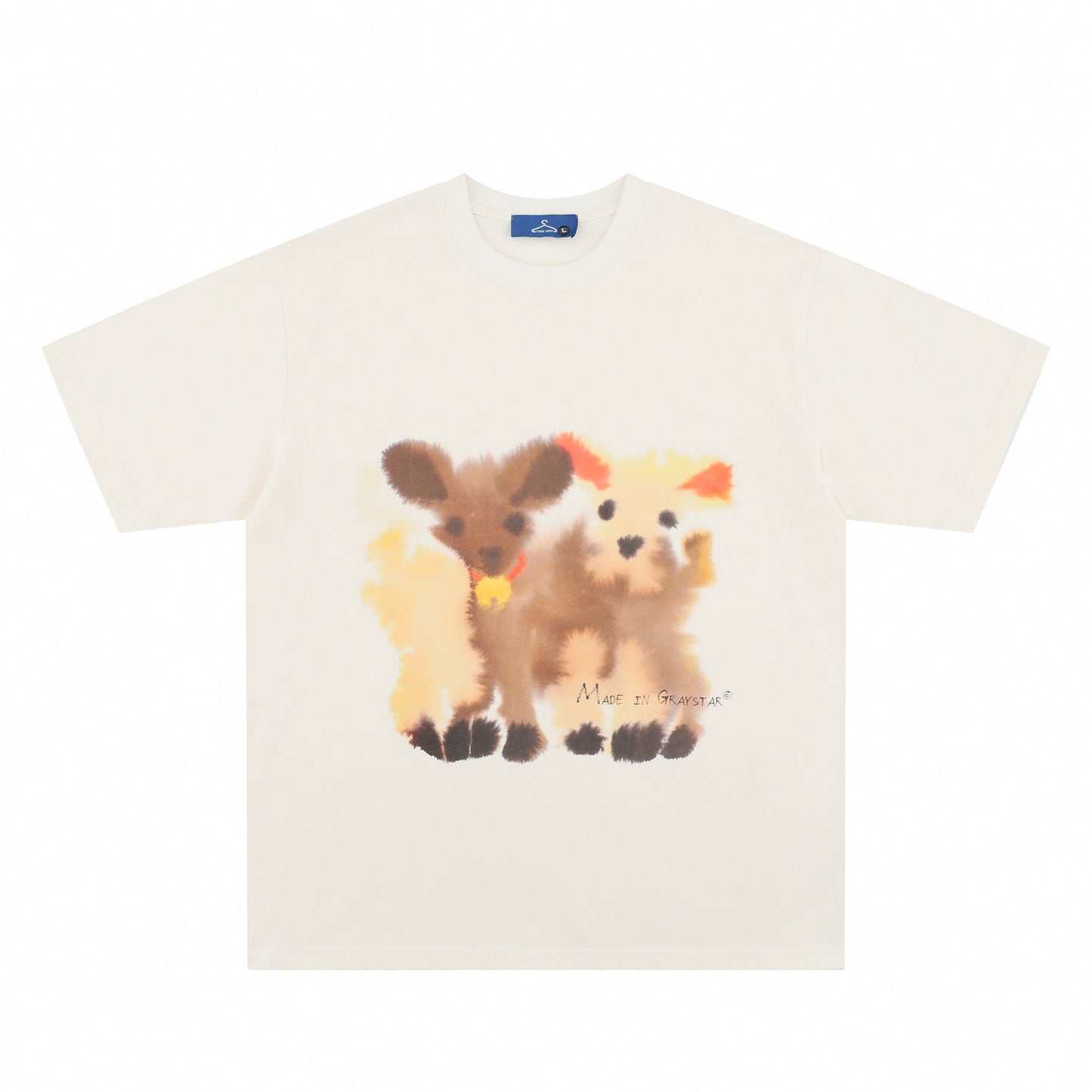 Vintage tarz t shirt vintage lamb print short sleeve t-shirt