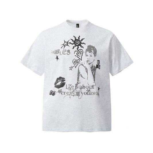 Retro Style Shirt For Men Summer Vintage Character Print T-Shirt Short Sleeve