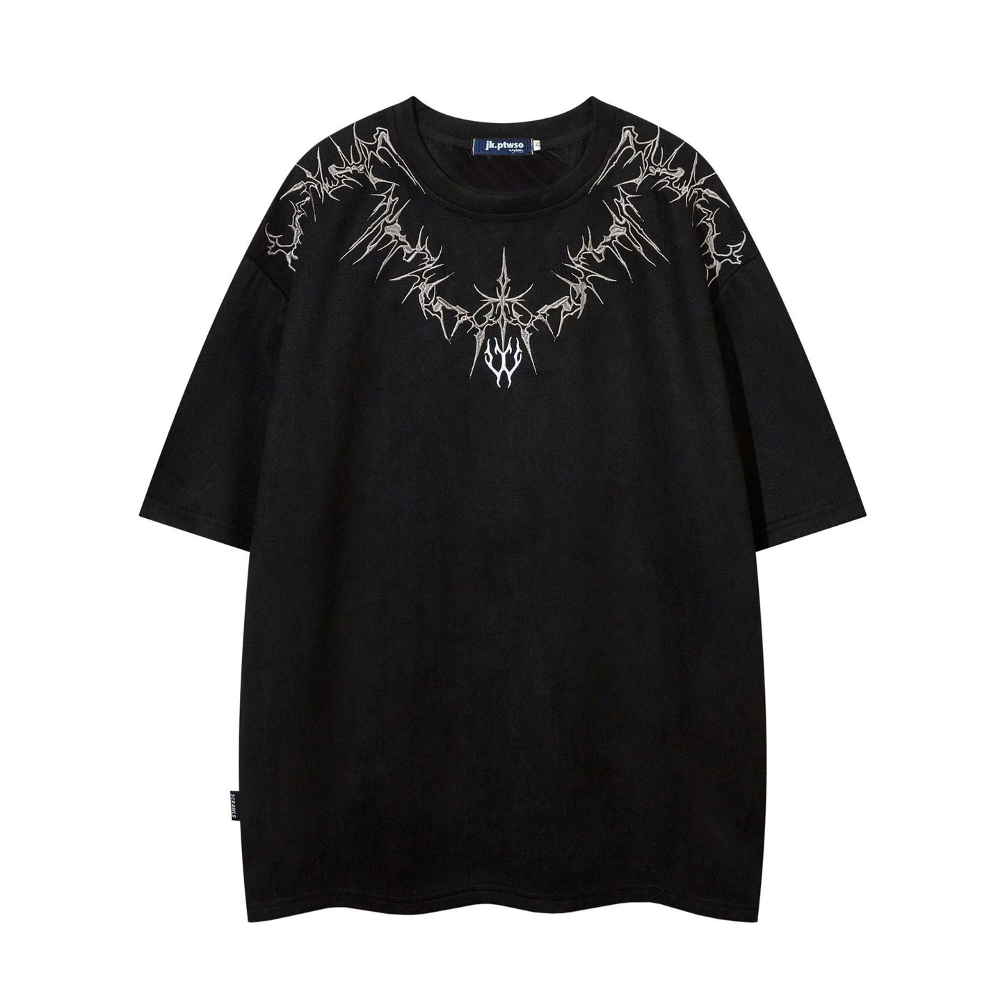 Hustle vintage t-shirt summer embroidery short sleeve t