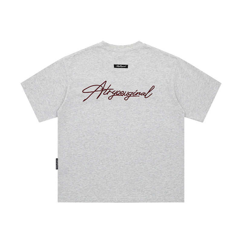 Camisas Retros Embroidered Short Sleeve Loose T-Shirt