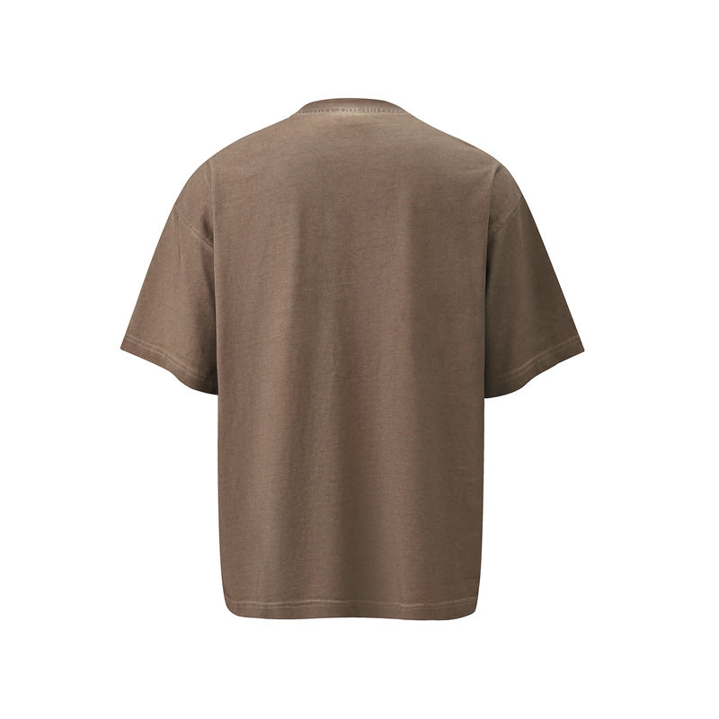Hip hop clothing new york summer short sleeves retro washed old loose t-shirt