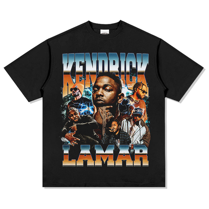 Outfit streetwear vintage hip hop kung fu kenny kendrick print short sleeve t-shirt