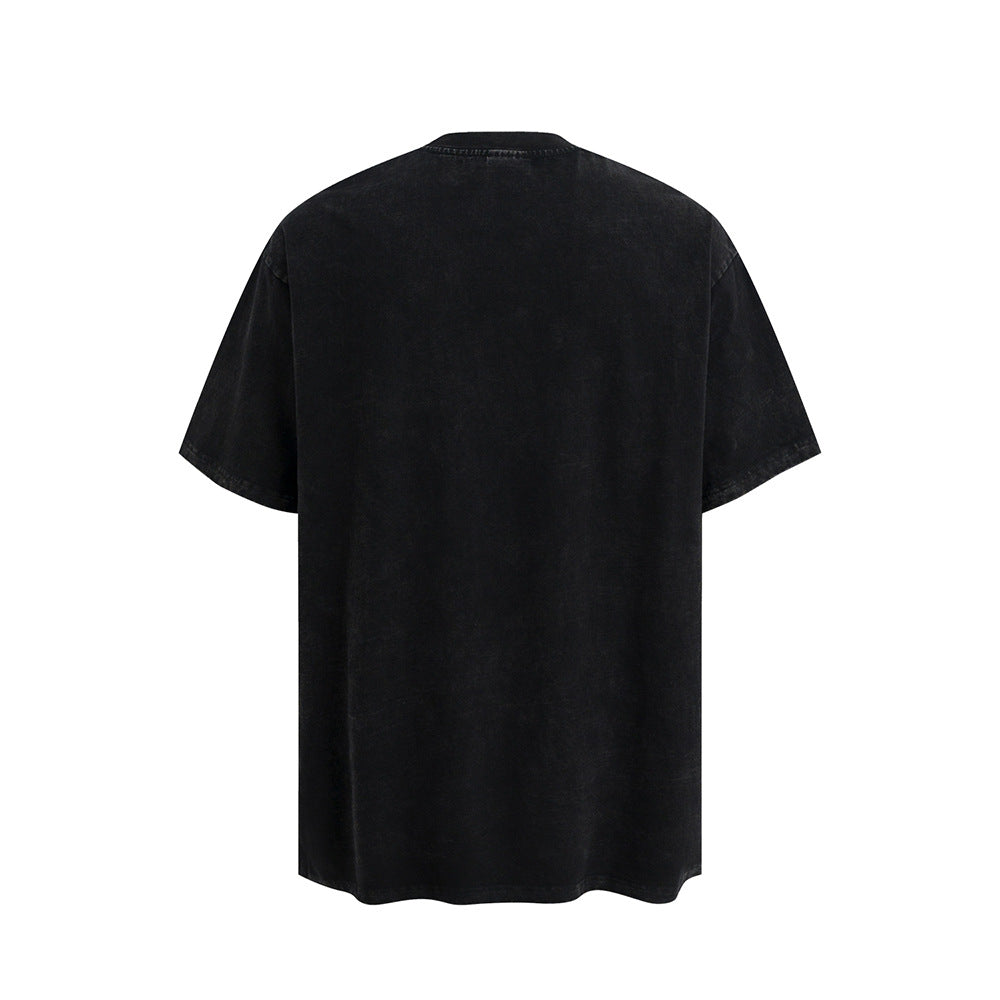 Nostalgia T Shirts Washed Vintage Short Sleeve T-Shirts