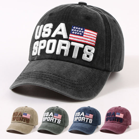Vintage Usa Cap Embroidered Alphabet Cap