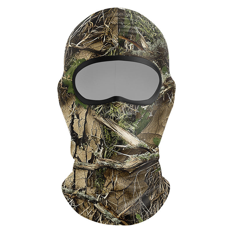 Cycling Windproof Hood Bionic Camouflage Printed Ice Silk Sunscreen Mask