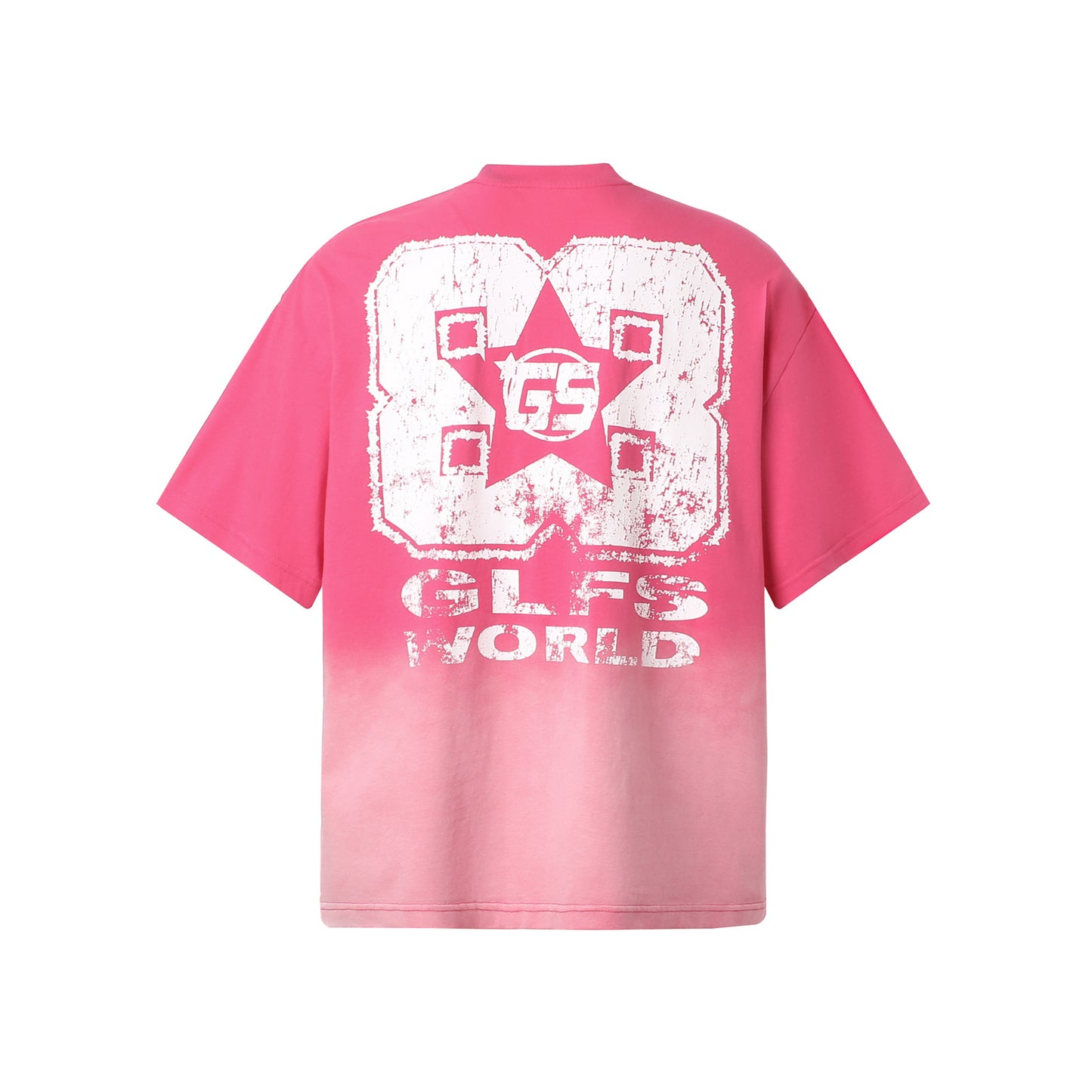 Vintage tarz t shirt gradual change letter print short sleeve t-shirt