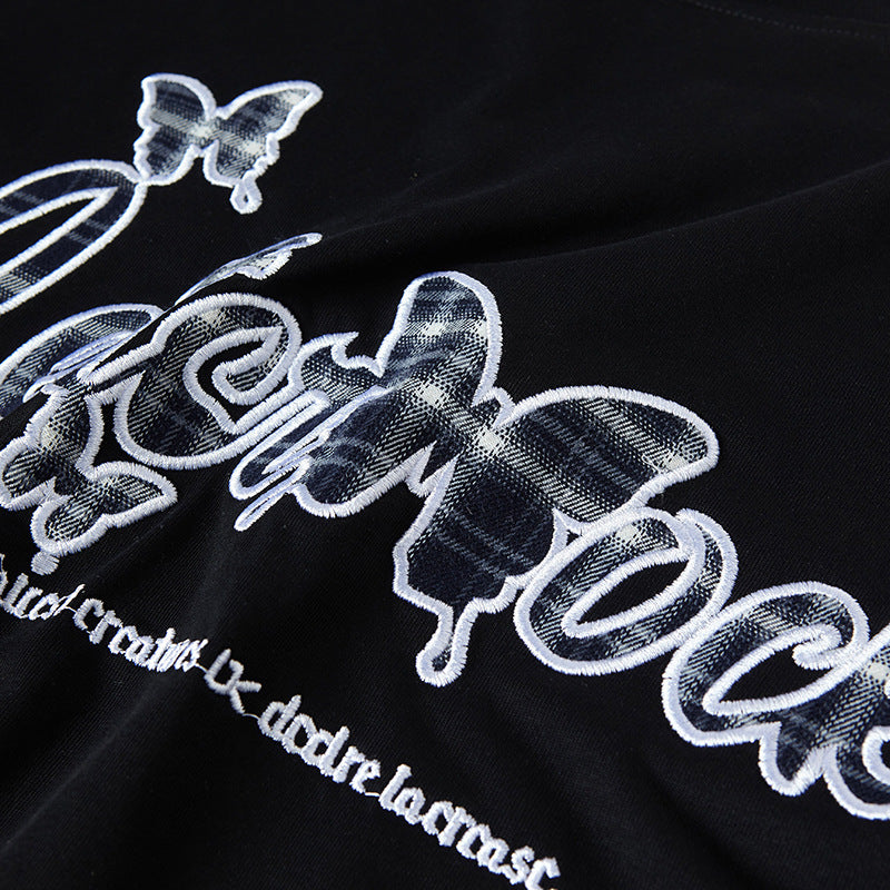 Nyc 1990 Shirt Vintage Embroidered Alphabet Loose Short Sleeve T-Shirt