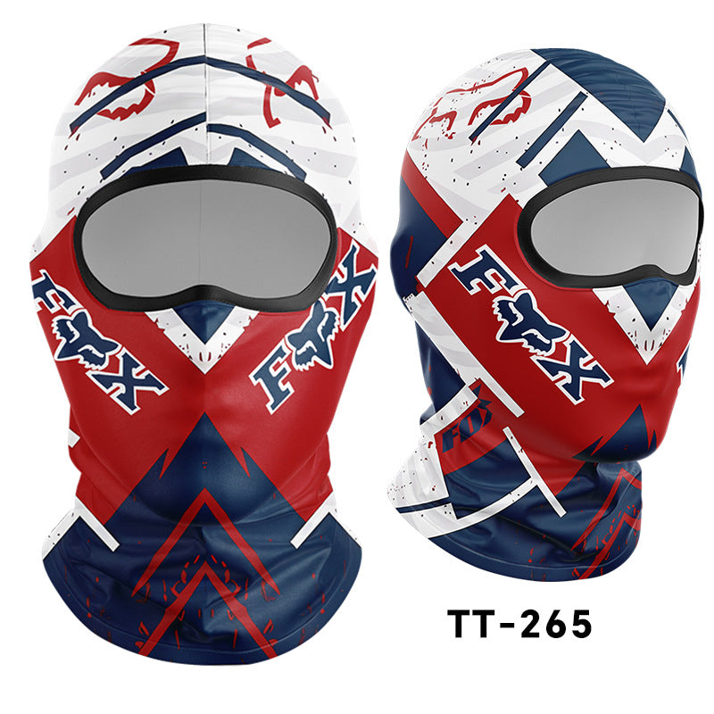 Cycling Windproof Hood Bionic Camouflage Printed Ice Silk Sunscreen Mask