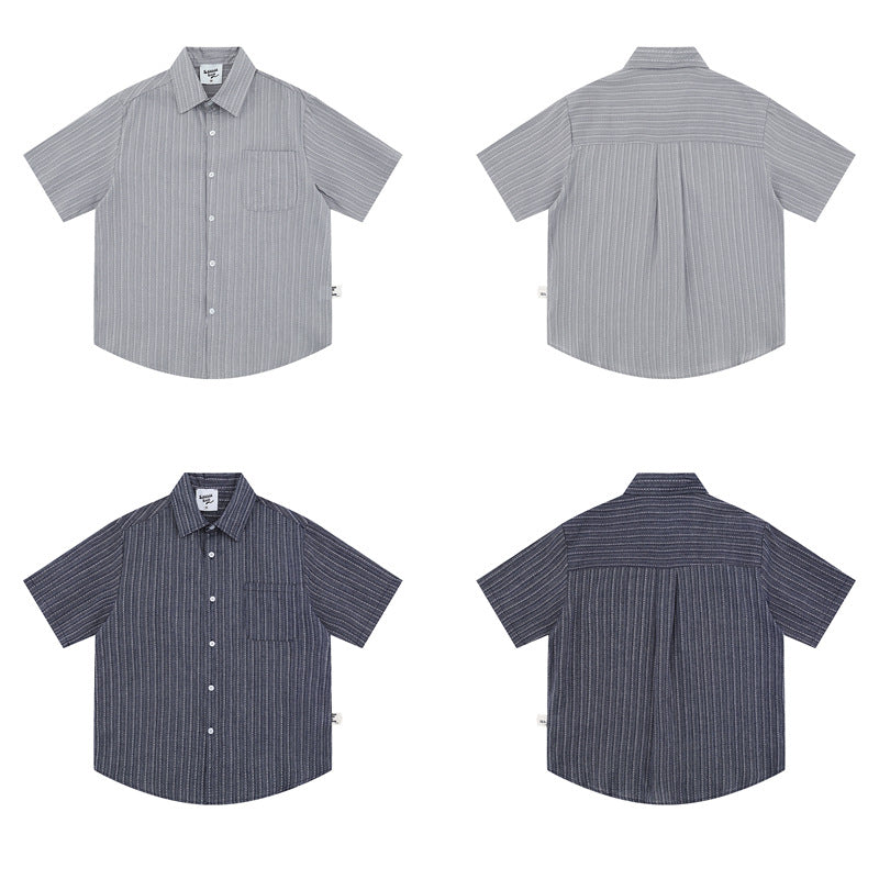 Hip Hop Shirts For Boys Vintage Summer Lapel Short Sleeve Shirt