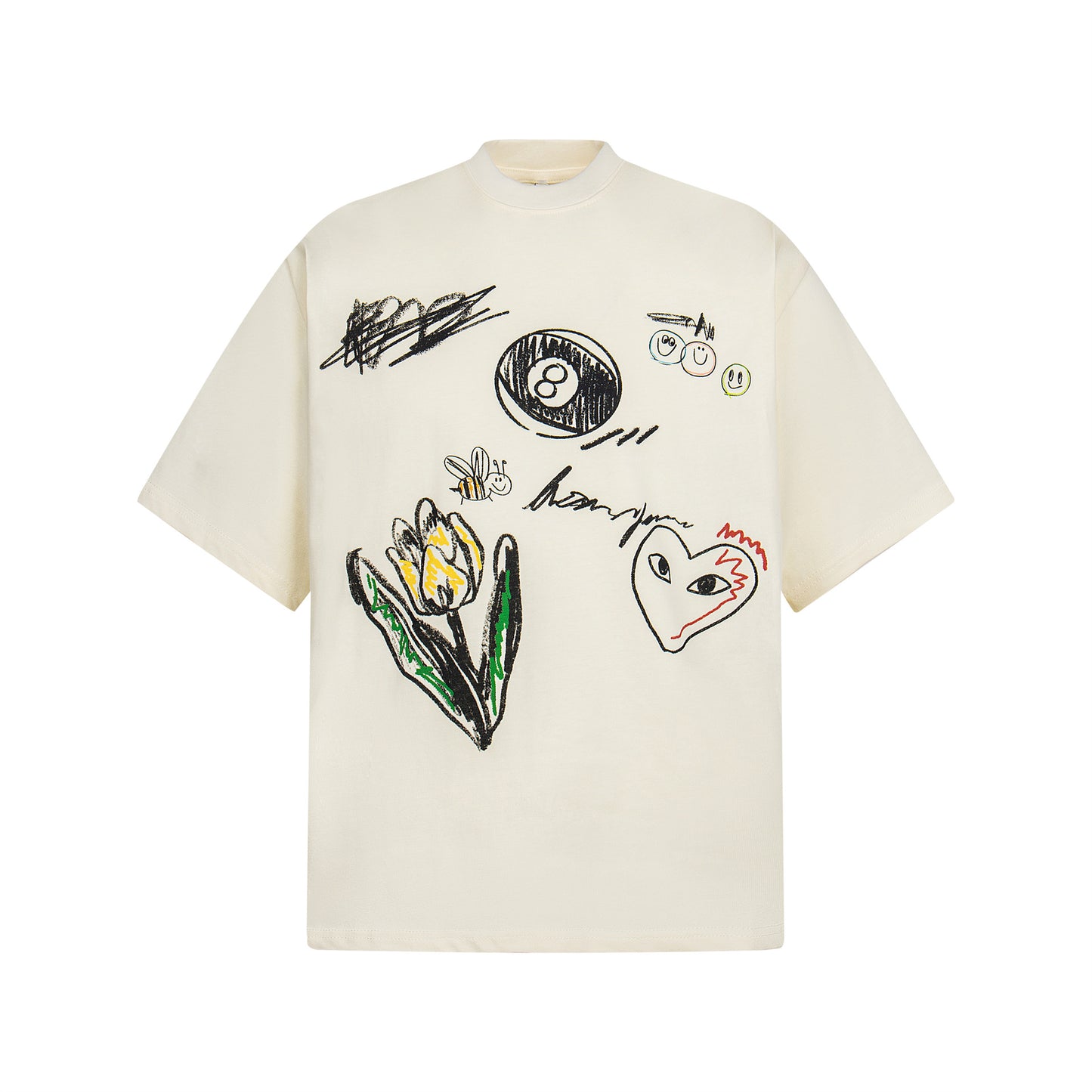 Unisex T-shirts Street Vintage Creative Painting Men's Loose Short Sleeve T-Shirt