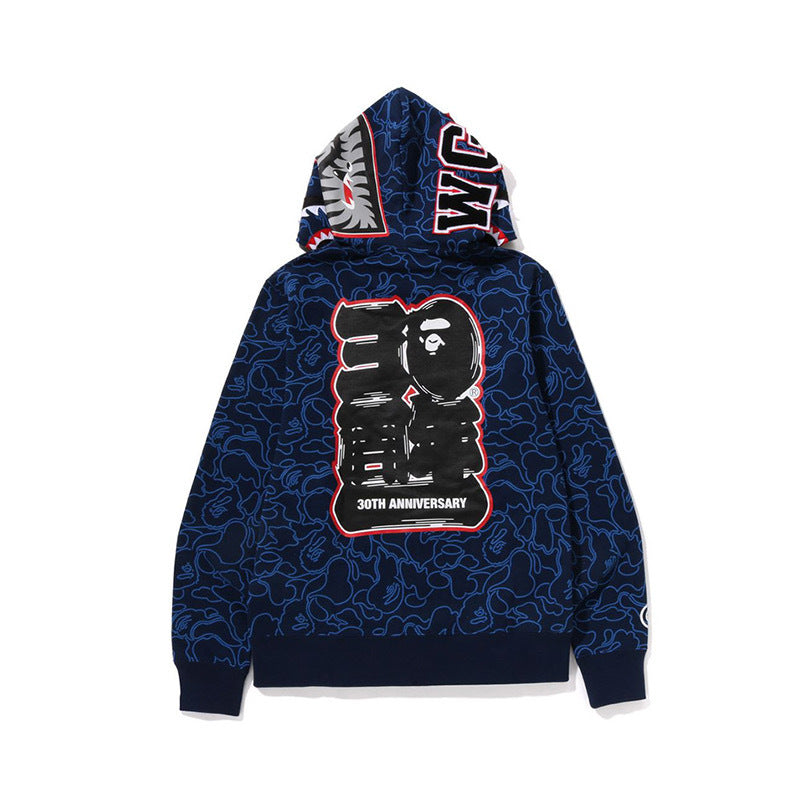 Ape Hoodie Autumn/Winter Camouflage Shark Hooded Cardigan Sweater Jacket