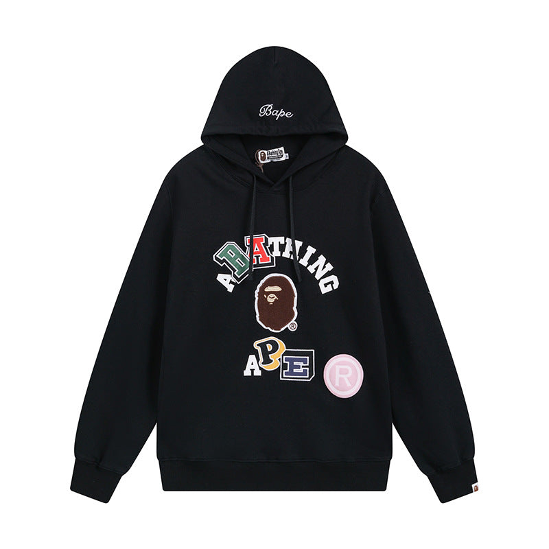 Ape Hoodie Shark Head Sweater Colored Letter Print Fall/Winter Hooded Jacket
