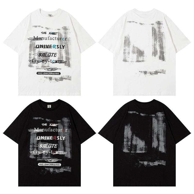 US drip outfits Summer Vintage Casual Loose Short Sleeve T-Shirts