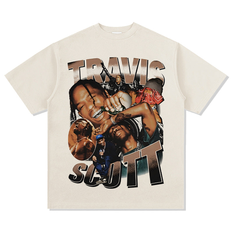 Cool t rapper hip hop Travis Scott print long sleeve short sleeve t-shirt Vintage