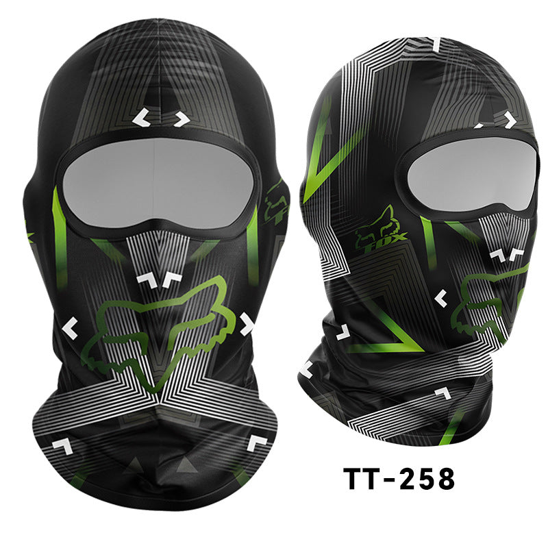 Cycling Windproof Hood Bionic Camouflage Printed Ice Silk Sunscreen Mask