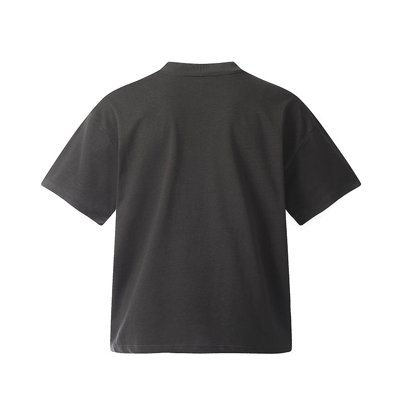 Nyc 1990 Shirt Zip Short Sleeve T-Shirt Summer Loose Top