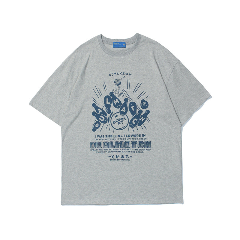 Vice streetwear Summer Vintage Sports Print Short Sleeve Crew Neck T-Shirts