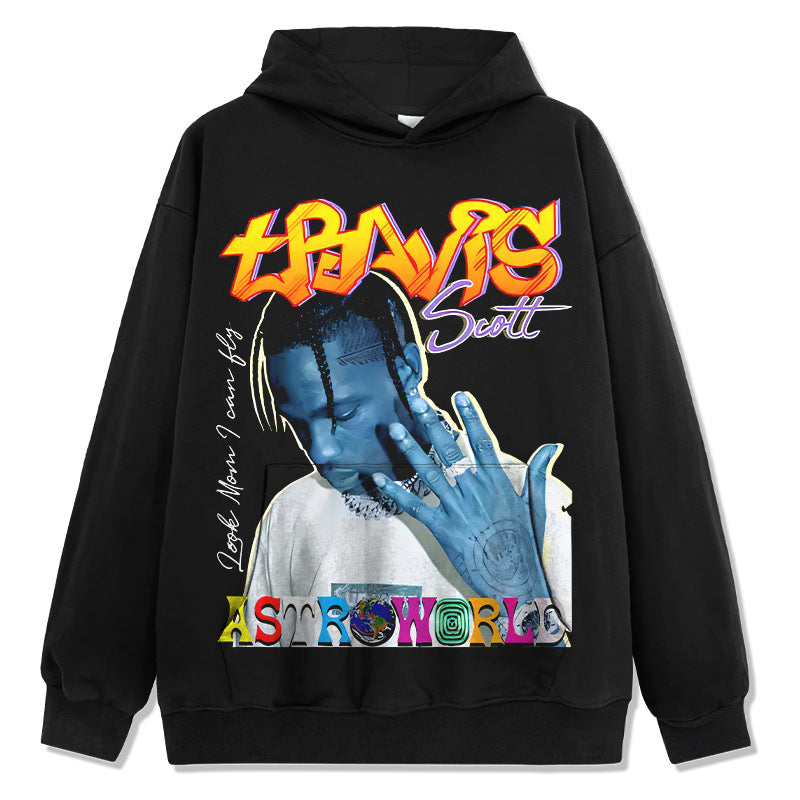 Marcas streetwear usa vintage Travis Scott print, crew neck sweater