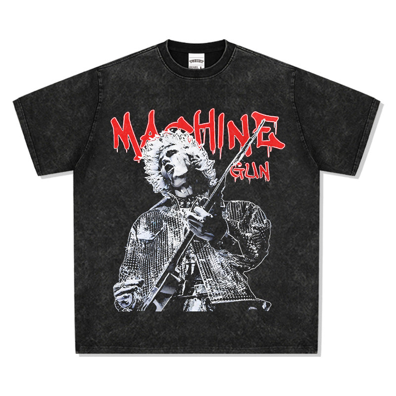 Cool t rapper vintage hip hop rap MGK print short sleeve t-shirt