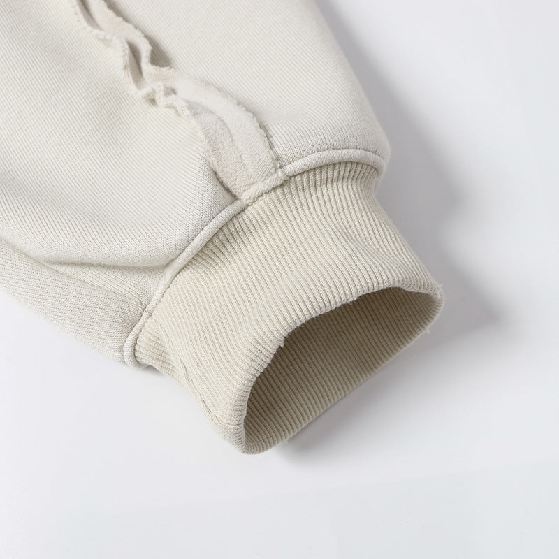 Streetwear Hoodie Make Old Hooded Sweater Hip Hop Loose Cardigan Jacket